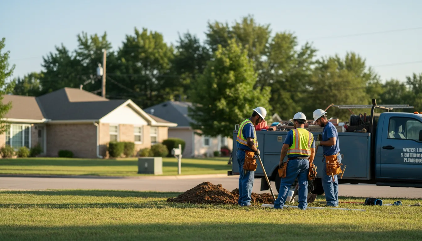 Residential water line and bathroom plumbing service in Centerville, AR